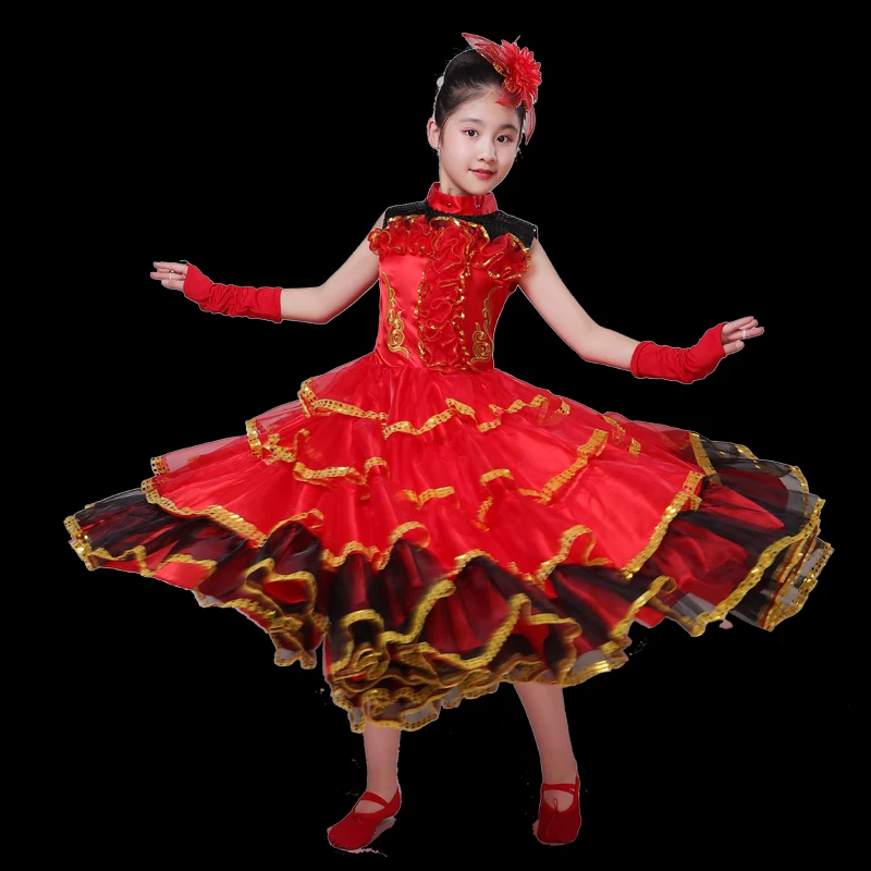 Новинка Платье Фламенко для девочек испанская детская одежда Бальные платья