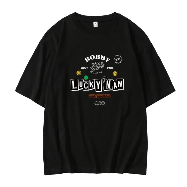 Футболка унисекс с надписью lucky man стильная рубашка рукавом и круглым вырезом в