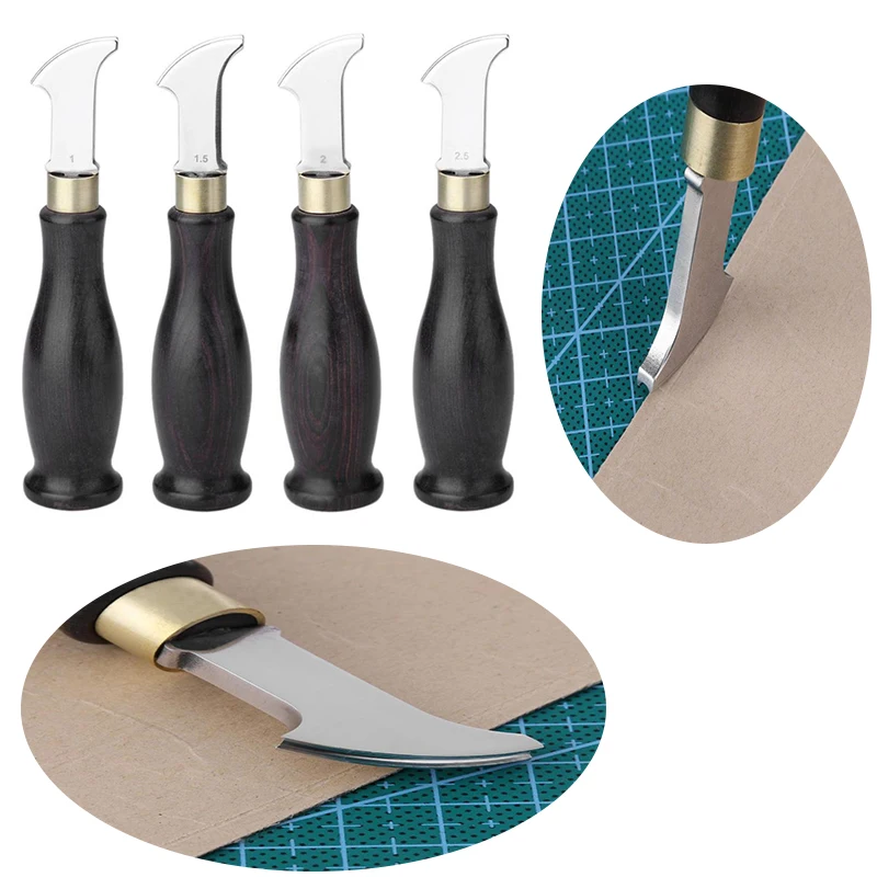 

Ebony Handle Leather Edge Creaser Leathercraft Marking Edge Decorate Line Tool Stainless Steel Blade Shallow Groove Press Line