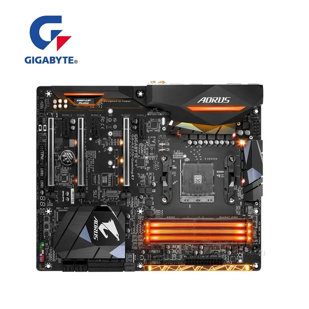 Для Gigabyte GA AORUS AX370 Gaming K7 материнская плата AM4 X370 б/у рабочего Материнская PCI E X16 3