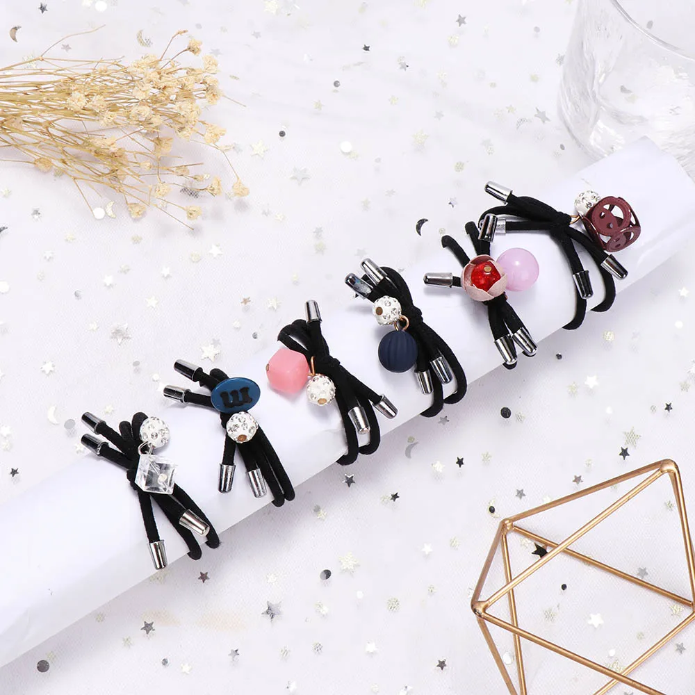 6 шт./компл. модная разноцветная эластичная повязка для волос Красивая резинка