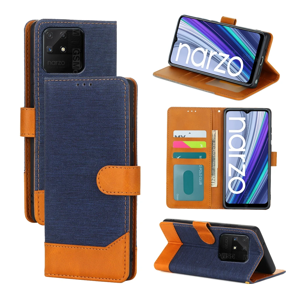 

Narzo50A Phone Case For Realme Narzo 50A Narzo50 A Cover Flip Leather Wallet Magnetic Card Hoesje Book For Realme RMX3430 Case