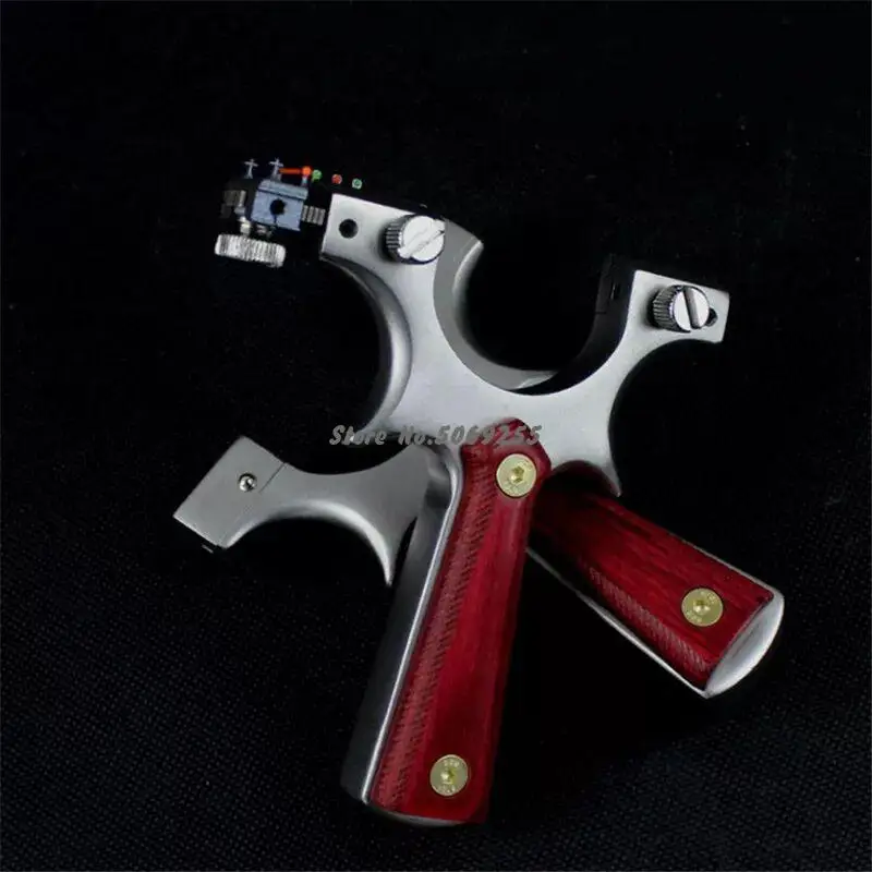 Охотничья Рогатка из нержавеющей стали с деревянной ручкой и плоской резиновой