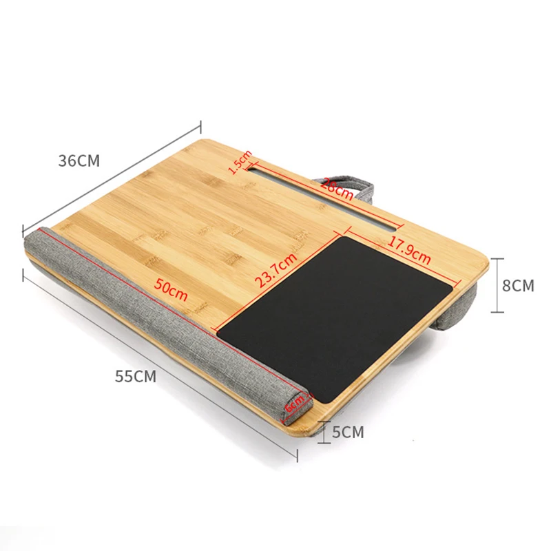 bamboo lap desk soporte portatil laptop stand with tablet pen phone holder wrist rest and mouse pad fits up to 17 inch notebook free global shipping