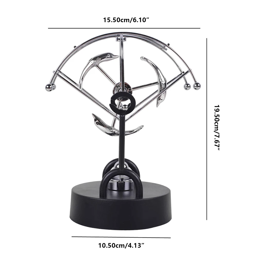 

Perpetual Motion Ornament Desk Office Decorations Electronic Balance Ball Figurine Toy Physics Science Decoration Steel Silver