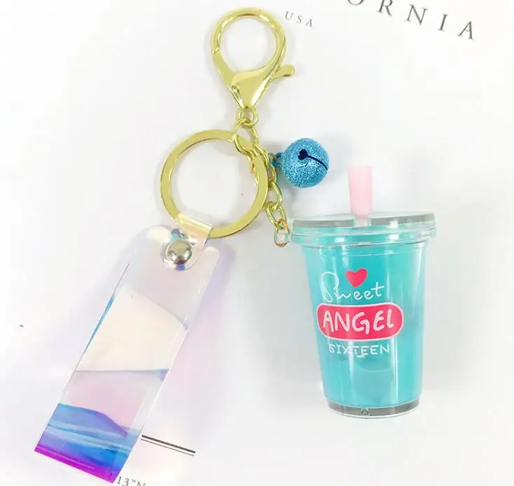 Оригинальные Брелоки для ключей с колокольчиком из смолы милые пузырьки чая