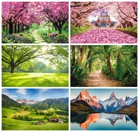 spring nature scenery mountain village forest flower backdrop baby portrait photography background for photo studio photophone