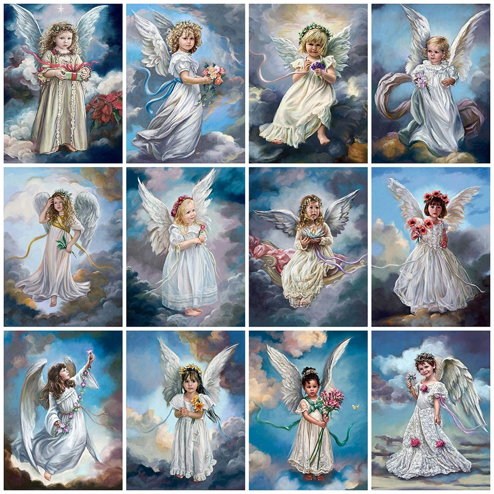 

Evershine 5D DIY Diamond Painting Angel Cross Stitch Kit Diamond Embroidery Kid Mosaic Pictures Of Rhinestones Home Decor