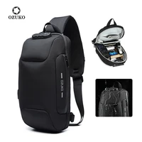 ozuko 2021 new multifunction crossbody bag for men anti theft shoulder messenger bags male waterproof short trip chest bag pack