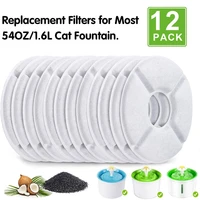 new 12pcs cat water fountain activated carbon replacement filter for 1 6l automatic pet cat water fountain dog water dispenser