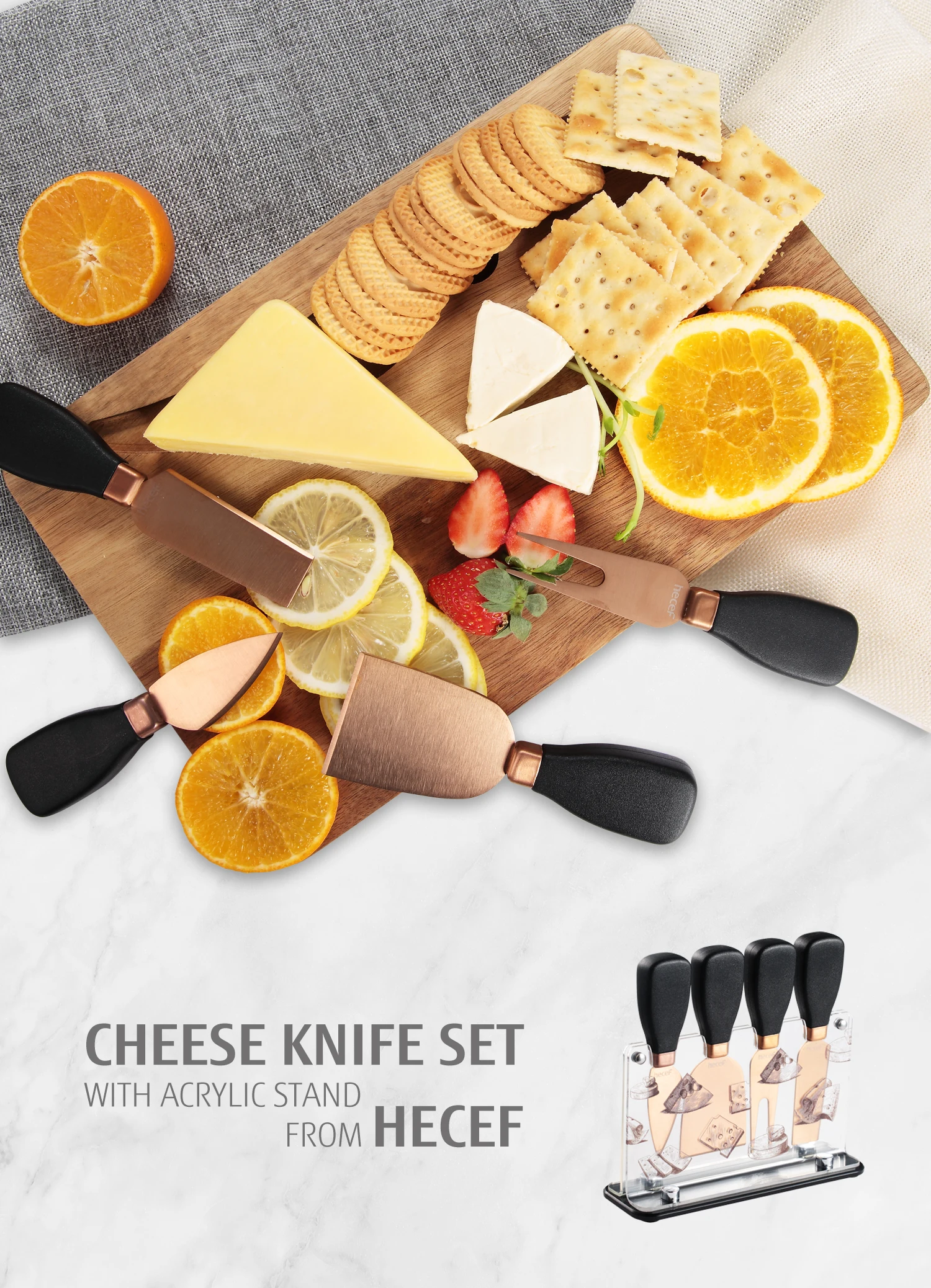 Hecef подарочный набор ножей для сыра 5 шт. вилка из нержавеющей стали лопатка ножи и