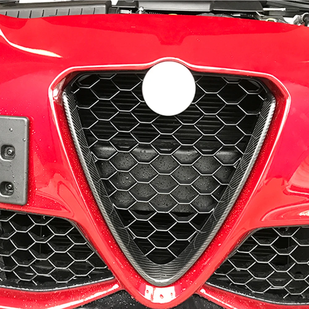 Карбоновый передний бампер решетка гриль рамка Крышка отделка для Alfa Romeo Giulia 2017