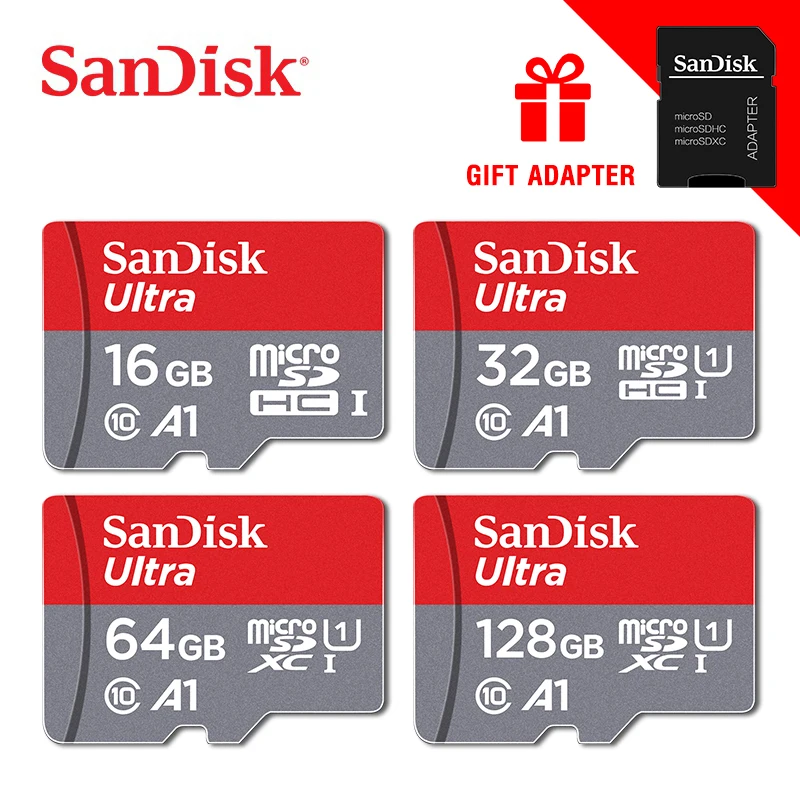 sandisk Micro SD карты памяти EVO+ 128 Гб 64 Гб оперативной памяти, 32 Гб встроенной памяти, 80 МБ/с. C10 SDHC/SDXC U1 U3 TF Card 64 г 32 г флэш-карты