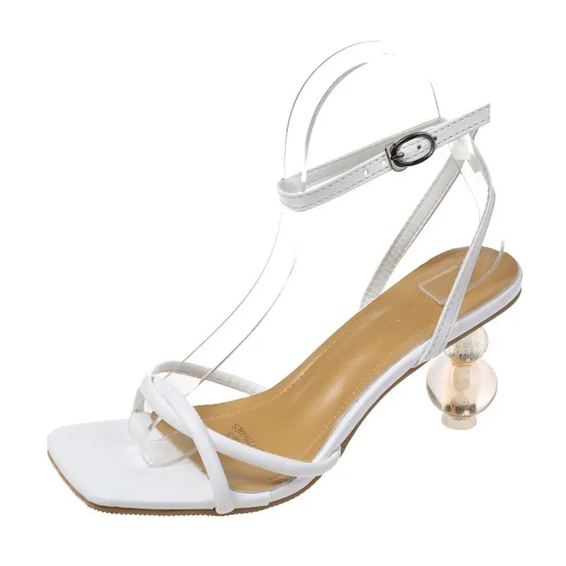 

Size 35-42 Novel Design high heel sandals women open-toe party dress shoes slim belt shoes women retro apricot Zapatos Mujer
