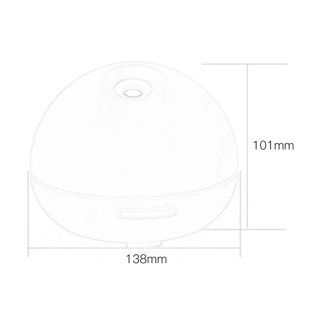 

300ml Aroma Essential Oil Diffuser Ultrasonic Air Humidifier with Wood Grain Pattern & Color Changing LED Light US Plug