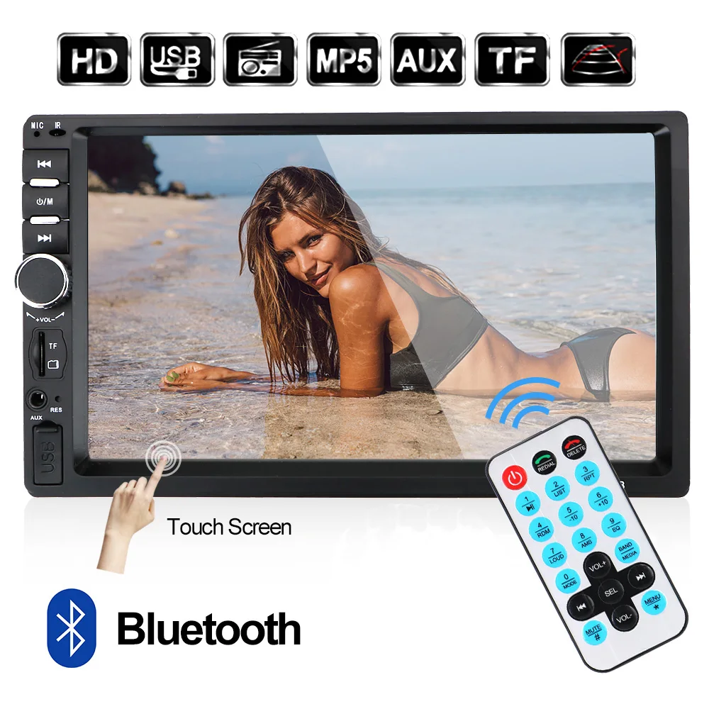 

7" Touch Screen HD Car Multimedia Player 7010B /7012B/7018B MP5/FM Player 2Din Auto Electronics Radio Car Reversing Display
