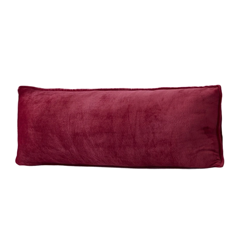 Wine red Чехол для подушки, мягкий фланелевый чехол для подушки, однотонный чехол для подушки, длинный прямоугольный короткий Стильный чехол для подушки для украшения дома и спальни - Цвет: Wine red