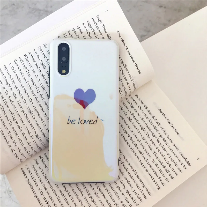 Синий светильник красный чехол для телефона с рисунком на тему любви для huawei P20Lite P30Pro Mate10 20 Pro 20X Honor 9X9 10 V20 20Pro Nova 3 3i 4 5 5Pro задняя крышка - Цвет: 2