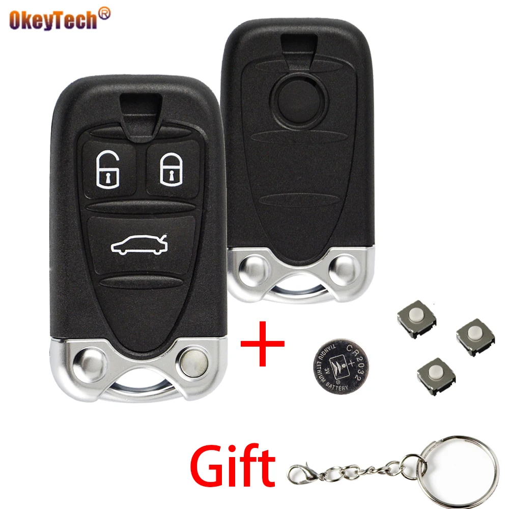 

OkeyTech 3 Buttons Remote Key Shell Car Case Fob For Alfa Romeo 159 Brera 156 Spider Replacement Insert Blade Auto Accessories