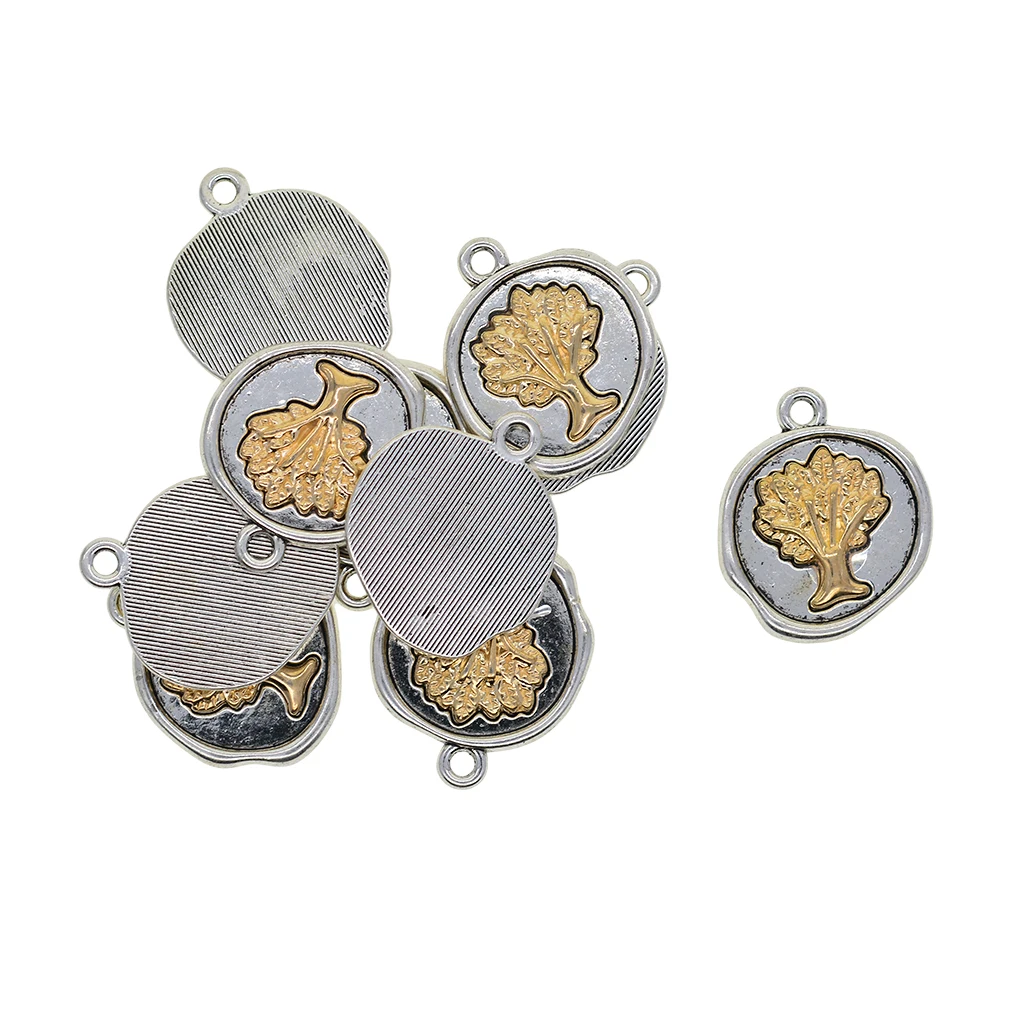 10 шт. маленькая тибетская Серебряная Золотая двухцветная филигранная Древо жизни в стиле бохо ювелирные изделия «сделай сам» подвеска-талисман кулон