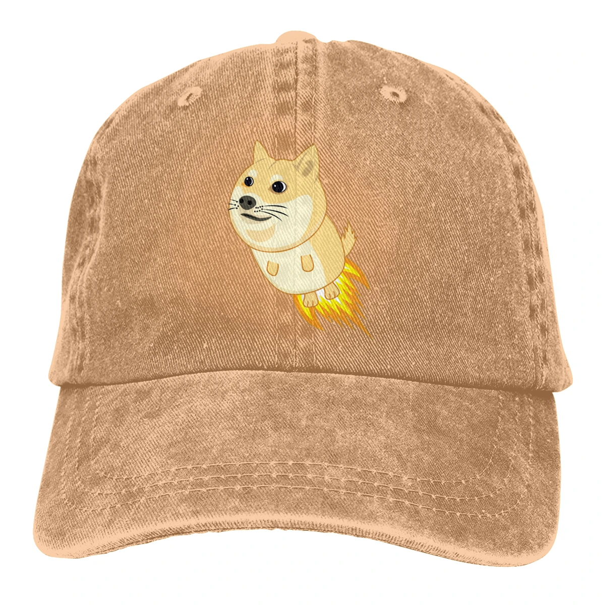 

Adjustable Solid Color Baseball Cap To The Moon Cartoon Washed Cotton Doge Dogecoin Bitcoin Digital Currency Sports Woman Hat