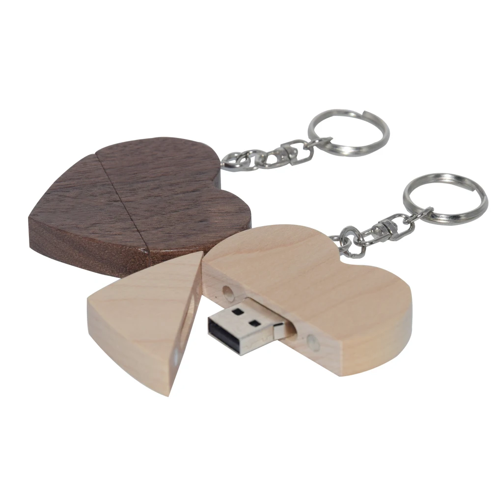 Грецкий Орех Деревянный Любовь Сердце USB + коробка флэш накопитель 2 0 Флешка 4 ГБ 32