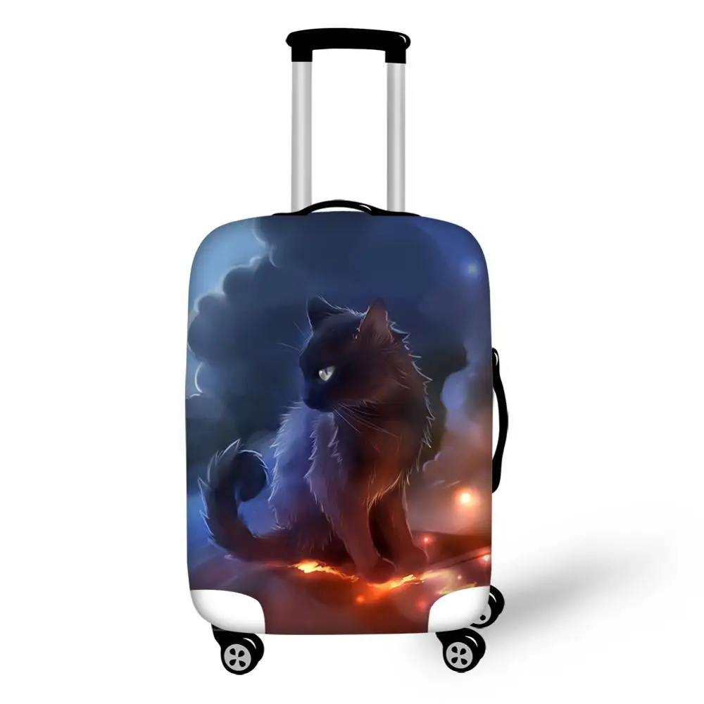 HaoYun Suitcase Protector Cover Fantasy Cat Pattern Elastic Dustproof Luggage Cover Kawaii Animal Waterproof Luggage Accessories