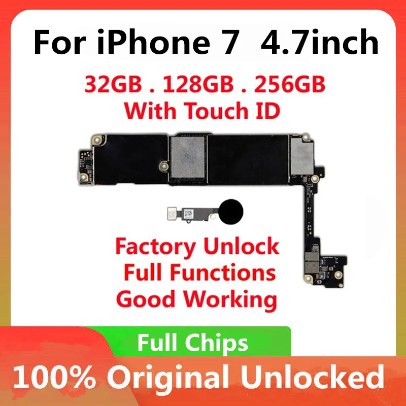 Материнская плата для iPhone 7 4 дюйма Clean iCloud с/без Touch ID оригинальная