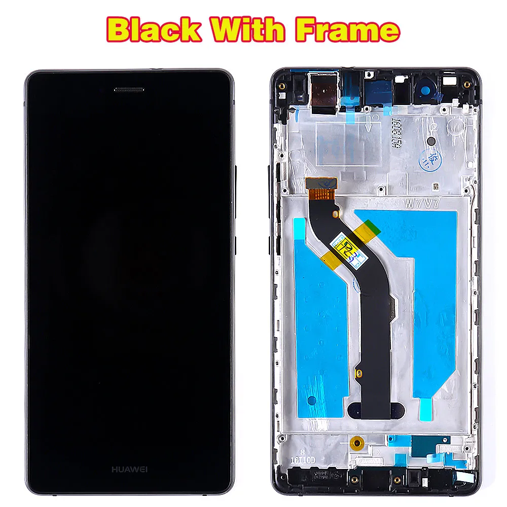 Black with Frame huawei P9 Lite 5,2 дюймовый ЖК-дисплей кодирующий преобразователь сенсорного экрана в сборе рамка с олеофобным покрытием 10 мультитач - Цвет: Black with Frame