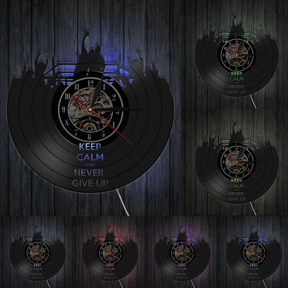 Настенные часы Keep Calm And Never Give Up домашний декор виниловые для бокса боксерские