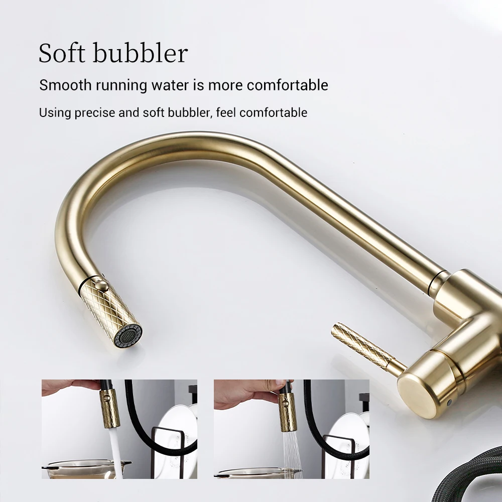 Латунный выдвижной распылитель Bagnolux золотая щетка смеситель для холодной и
