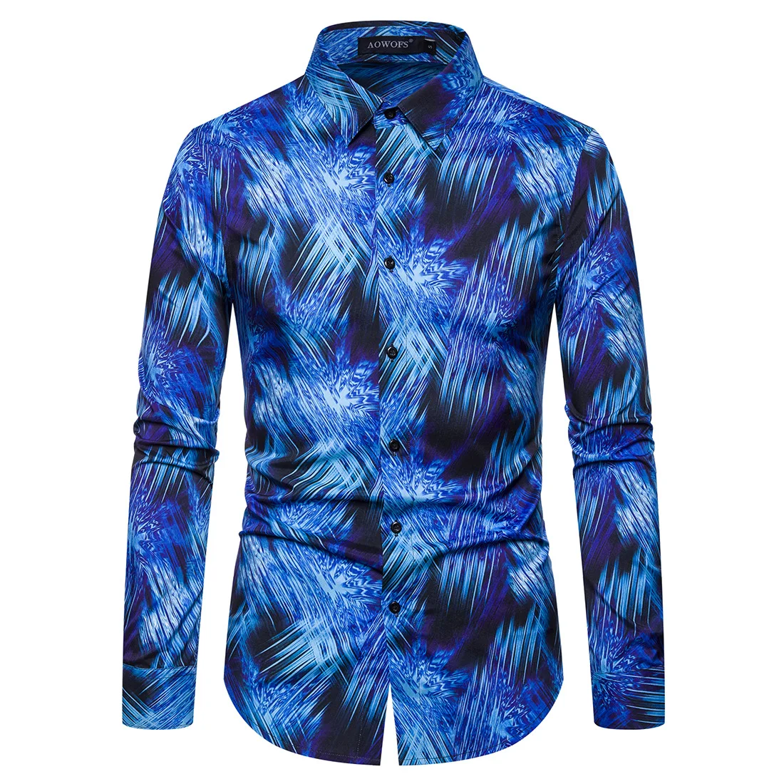 

YS029 New Fashion Spring and Autumn British Leisure Men's Long Sleeve Shirts Digital Printing Shirts