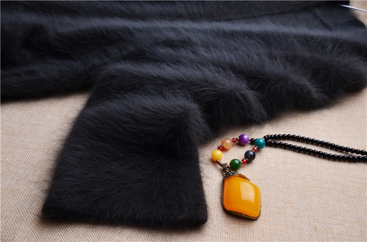 

female women winter clothing thick keep warm mink cashmere knitted loose cardigans mantle angora rabbit fur jacket coat sweater