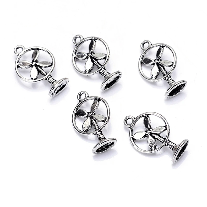 

10pcs 12x20mm Zinc Alloy Metal Little Fan Charm Fit Bracelet Necklace Pendant Jewelry Tibetan Silver Color Accessories