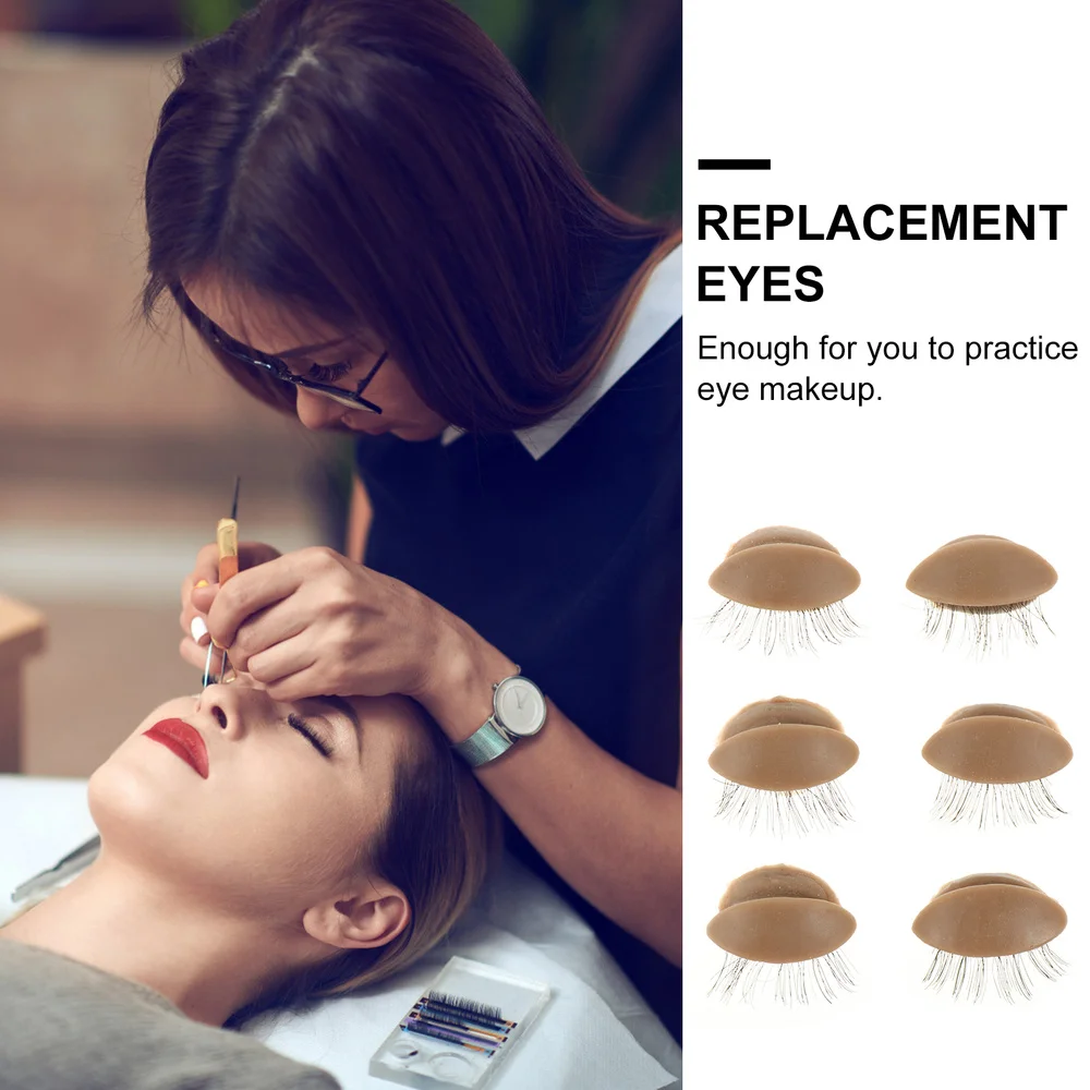 

Practice Head Mannequin Model with 6 Eyelids for Eyelashes Extension Training