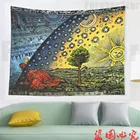 Гобелен с гравировкой Flammarion, гобелен в стиле хиппи, ткань для подвешивания на стену, кофейная ткань, мандала, гобелен в стиле бохо