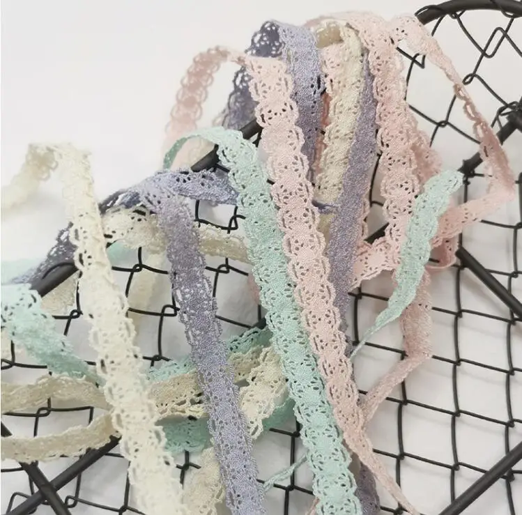 5 м/лот Изысканная кружевная лента из 100% хлопка вязаная эластичная для рукоделия