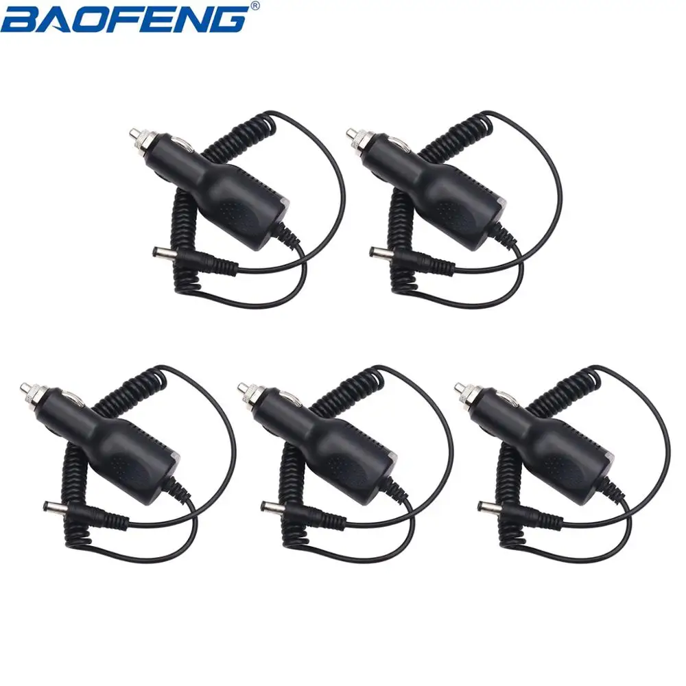5 PCS Baofeng обновленная версия 12-24V Вход автомобиля Зарядное устройство кабель с индикатором светильник для Baofeng UV-5R UV-82 GT-3 UV-9R плюс иди и болтай Walkie Talkie - Цвет: 5 PCS