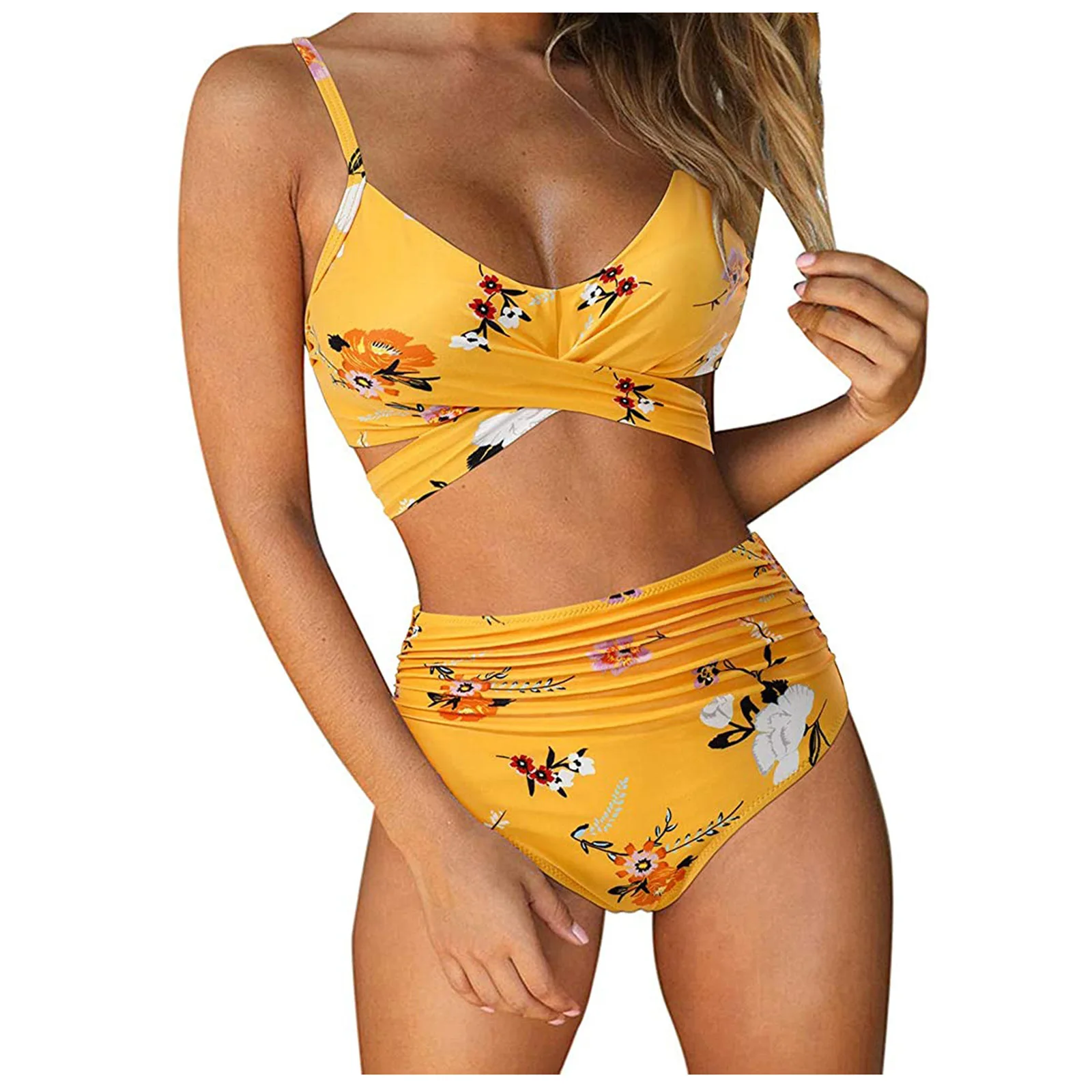 

Swimwear Sexy Women Bathing Suit Sling Slash Neck Bandage High Elasticity Waist Female Swimsuit Beach Sunbathing Seaside Beach