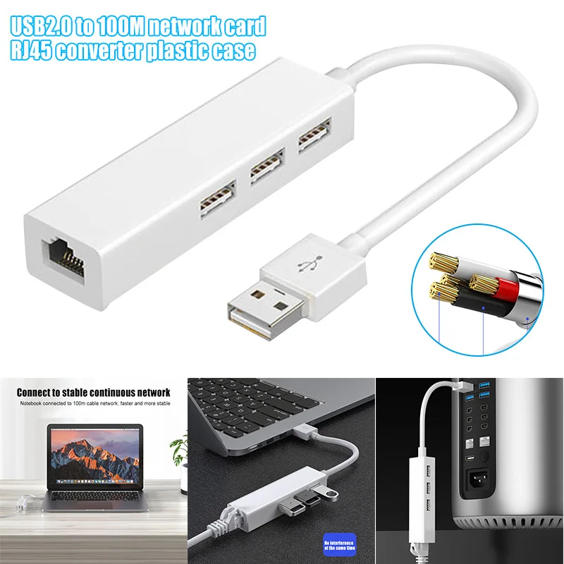 USB 2 0 к RJ45 концентратор 100 м Ethernet адаптер Сетевая карта Lan для Macbook ноутбука GK99| |