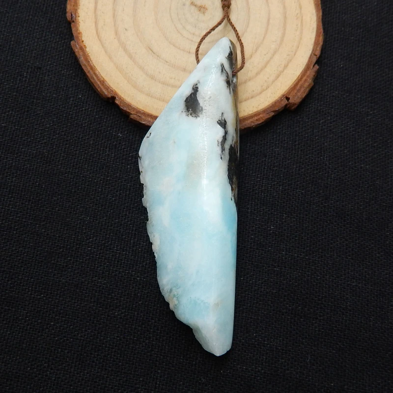 Распродажа 1 шт. длинное ожерелье с подвеской из натурального камня Larimar 73x25x15 мм 29