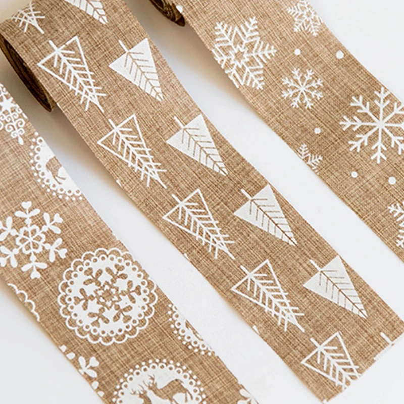 1 шт. 5*200 см Рождественская мешковиная лента украшение для рождественской елки
