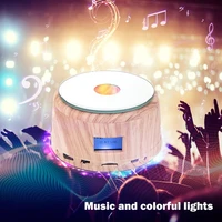 led lighting display base bluetooth speaker stereo wooden base music swivel display for 3d laser crystal glass%ef%bc%8cjewelry watch