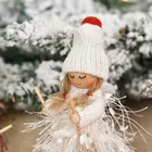 Украшения для новогодней елки, милый ангел, лыжи, 2022 год, кулон в форме куклы, домашний декор, украшения для новогодней елки, рождественский подарок
