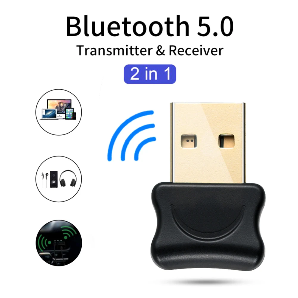 

5.0 Bluetooth Adapter USB Bluetooth Transmitter for Pc Computer Receptor Laptop Earphone Audio Printer Data Dongle Receiver