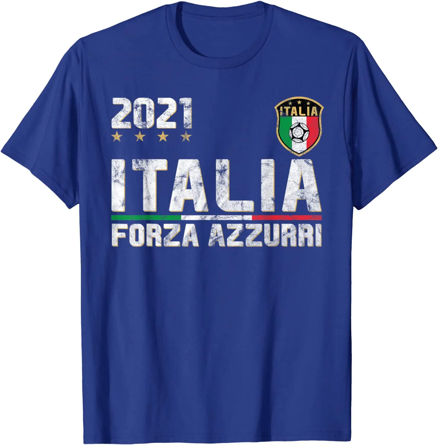 

Italy Forza Azzurri Soccer Jersey Italia Flag Football 2021 T-Shirt Men's T-shirt