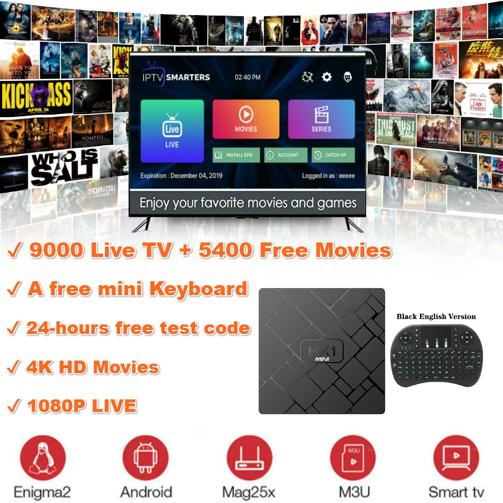 Новый IP tv HK1 мини Smart BOX Android 9 0 OS 2 Гб 16 RK3229 четырехъядерный wifi 4G 4K 3D мультимедийный