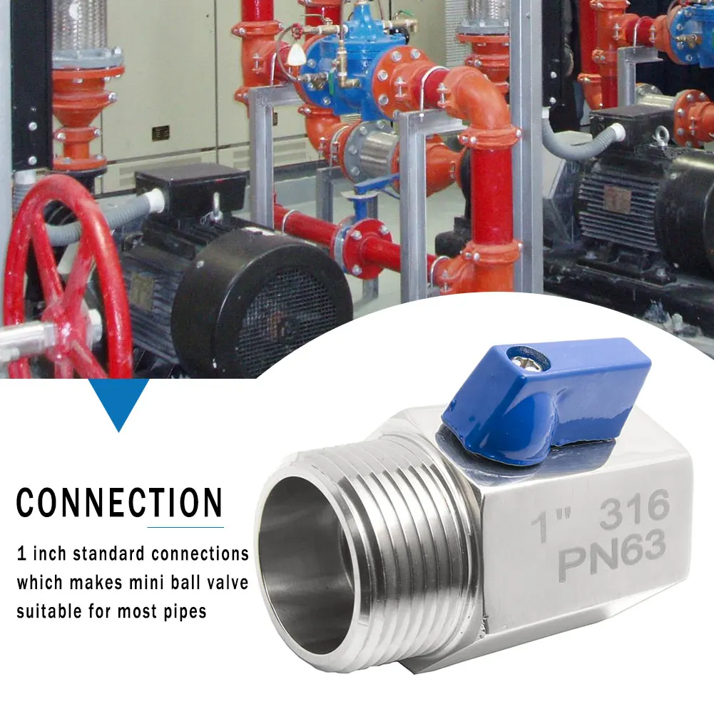 

1 Inch NPT 316 PN63 Kitchen Tube Manual Metal Handle Switch Pneumatic Mini Ball Valve Steel Air Liquid Steam Shut-Off Valve