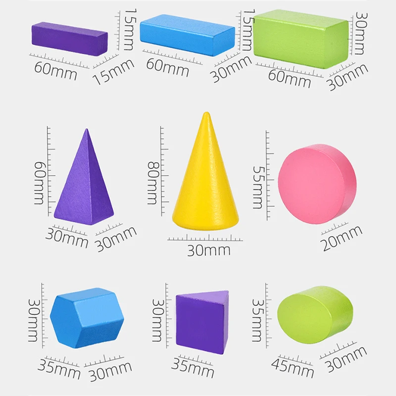 Обучающие деревянные игрушки Монтессори искусственные 3D фигуры ресурсы для