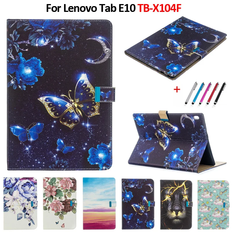 Чехол для Lenovo Tab E10 10 1 Обложка планшета Модный чехол с рисунком телефона X104F|Чехлы